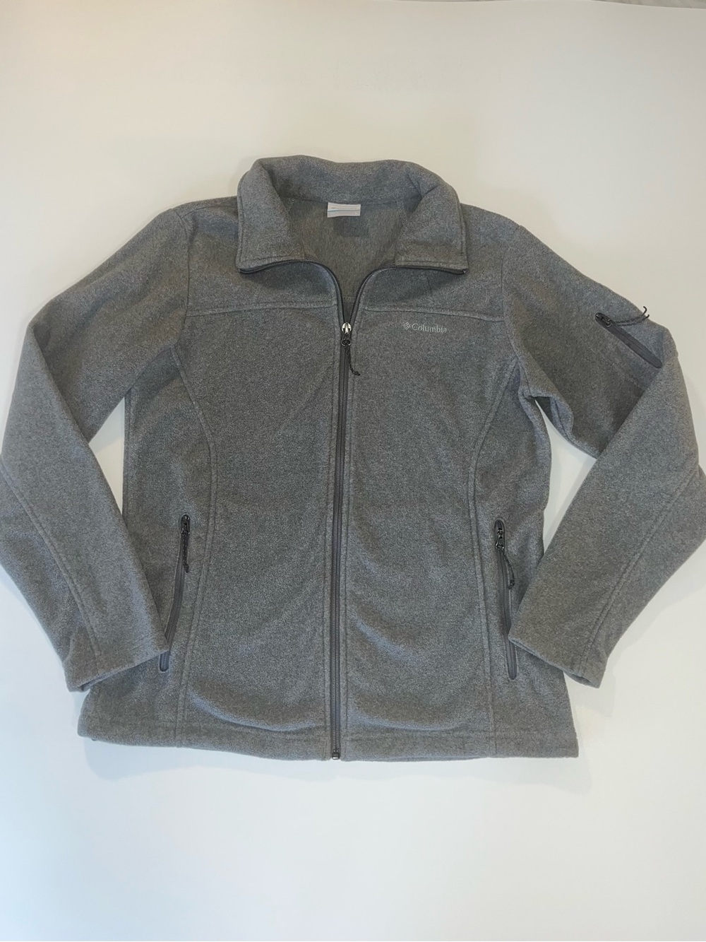 Columbia Women’s Full Zip Fleece Jacket Gray Hiking Outdoors L